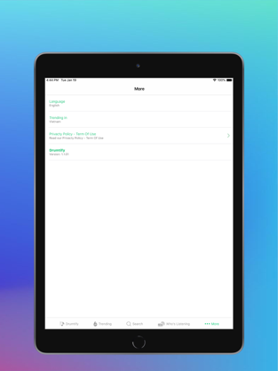 Screenshots Drumtify: Ứng dụng nghe nhạc YouTube tắt màn hình trên iPhone