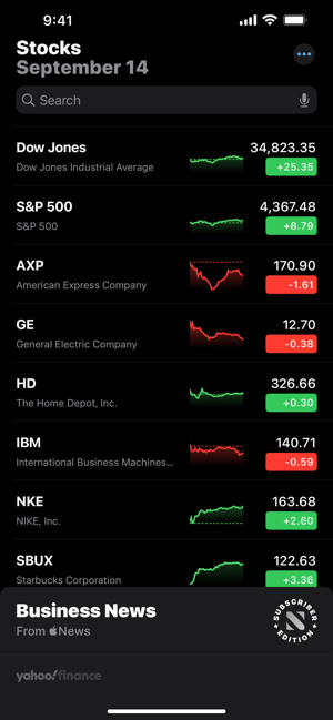 Screenshots Chứng khoán: Ứng dụng theo dõi chứng khoán của riêng Apple