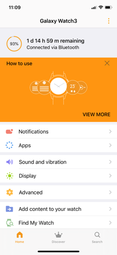 Screenshots Galaxy Watch: Ứng dụng kết nối đồng hồ Samsung với iPhone