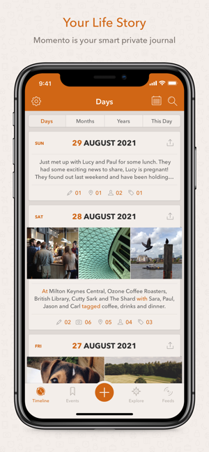 Screenshots Momento - Ứng dụng viết nhật ký, lưu giữ kỷ niệm trên iOS