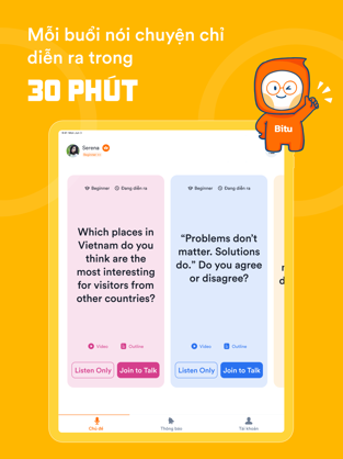 Screenshots App Bitu: Ứng dụng luyện nói tiếng Anh cùng người nước ngoài