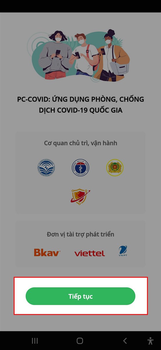 Chọn Tiếp tục