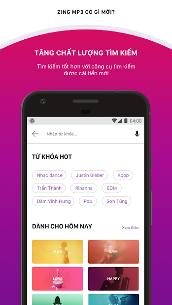 Screenshots Zing MP3 - Ứng dụng nghe nhạc trực tuyến
