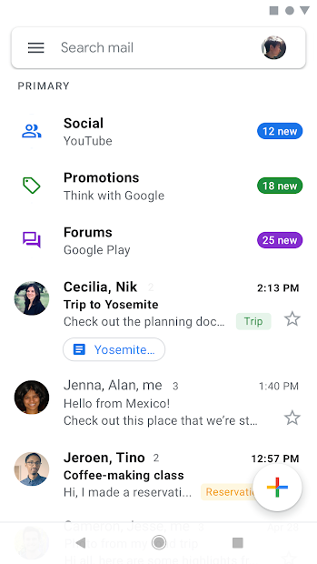 Screenshots Gmail của Google: Gửi email nhanh chóng
