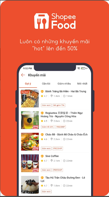 Screenshots ShopeeFood - Ứng dụng đặt món và giao đồ ăn trực tuyến nhanh chóng