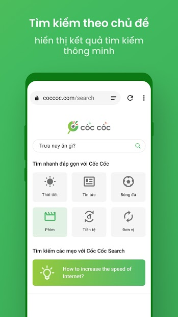 Screenshots Trình duyệt Cốc Cốc