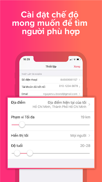 Ảnh chụp màn hình Tinder ứng dụng hẹn hò, tìm người trò chuyện, kết bạn, làm quen