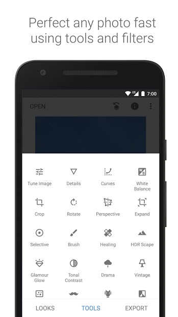 Ảnh chụp màn hình Snapseed - Ứng dụng chỉnh sửa ảnh của Google