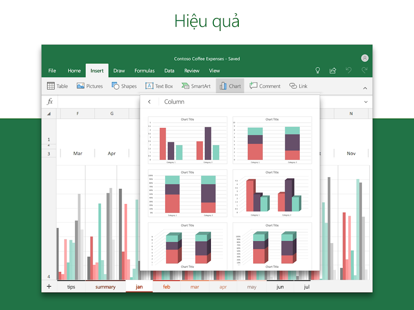 Screenshots Microsoft Excel: Tạo, chỉnh sửa trang tính excel