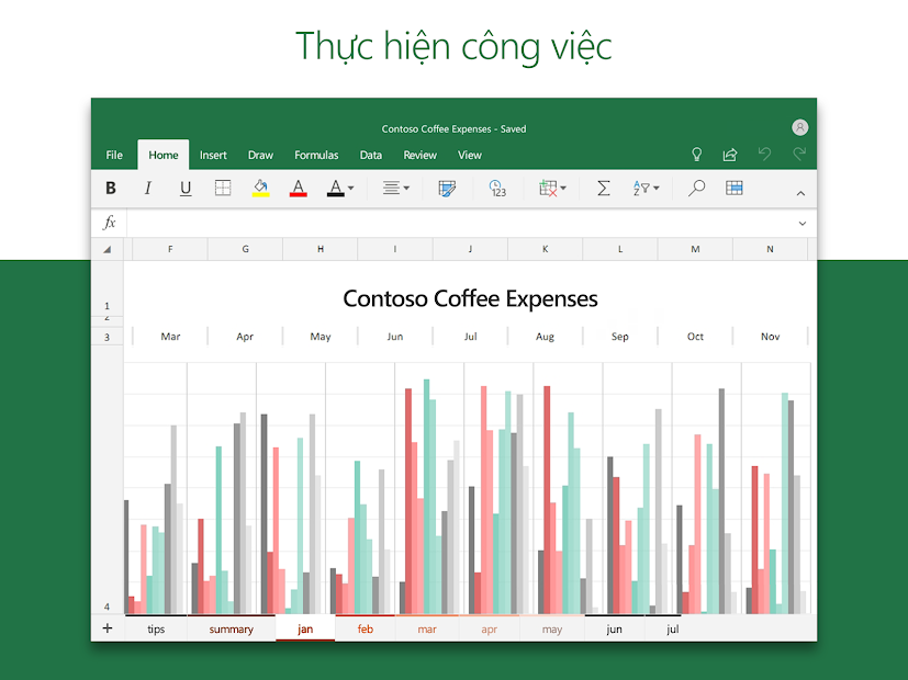Screenshots Microsoft Excel: Tạo, chỉnh sửa trang tính excel