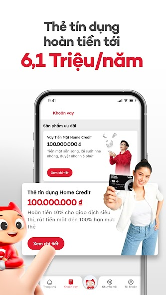 Screenshots Home Credit Vietnam: Vay tiền online, quản lý khoản vay