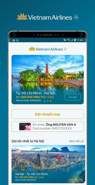 Screenshots Vietnam Airlines: Nơi mua vé máy bay, checkin online