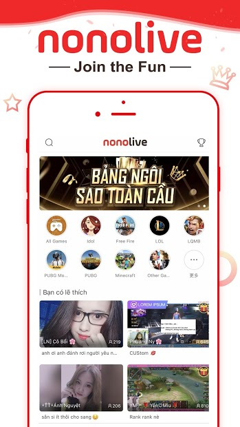 Screenshots Nonolive: Ứng dụng Live streaming Trực Tiếp Game Dũng CT, Thầy Giáo Ba