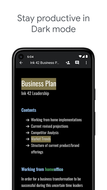 Screenshots Google Tài liệu (Google Docs) - tạo và chỉnh sửa tài liệu trực tuyến, miễn phí