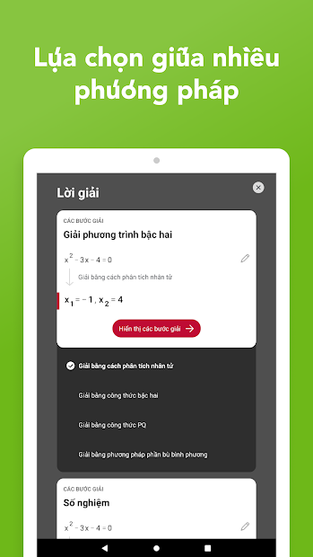 Ảnh chụp màn hình Photomath - Ứng dụng giải toán nhanh trên điện thoại, hỗ trợ Tiếng Việt