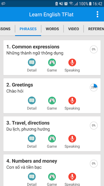 Screenshots Học Tiếng Anh Giao Tiếp TFlat: Ứng dụng học tiếng Anh giao tiếp miễn phí