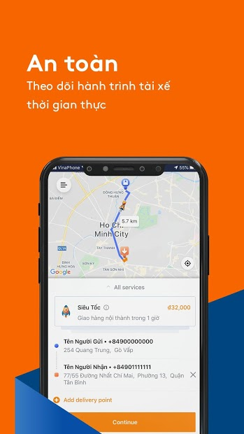 Screenshots AhaMove: Ứng dụng giao hàng tận nhà