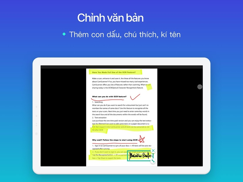Screenshots CamScanner: Máy quét tài liệu, giấy tờ ngay trên điện thoại