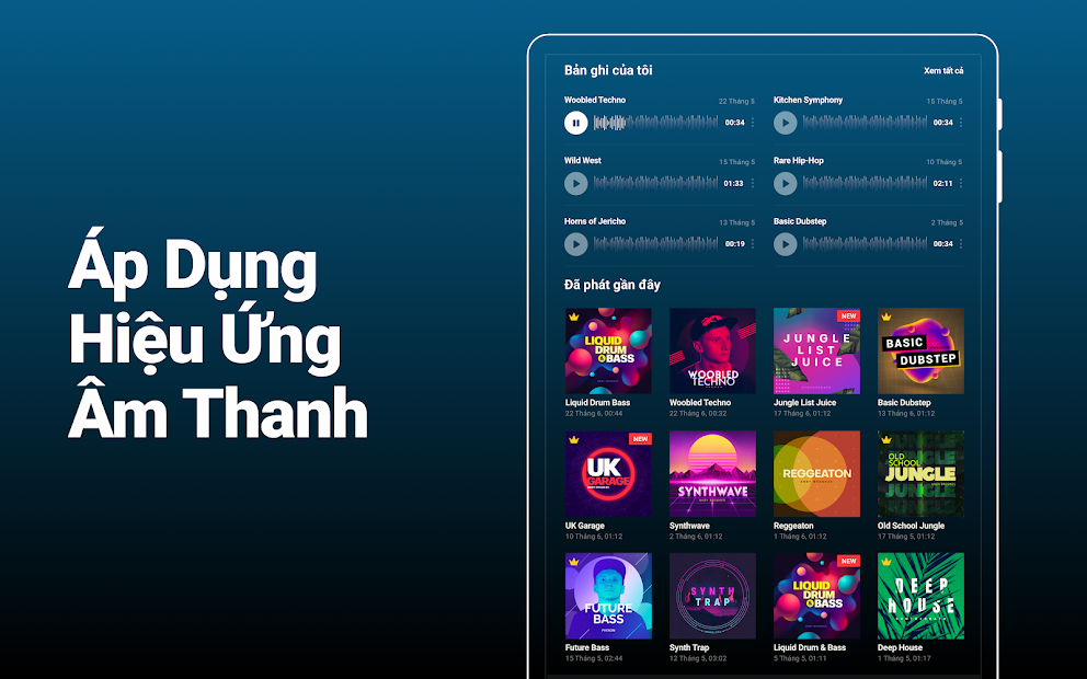 Screenshots Groovepad - Trình tạo nhạc và chơi trống trên thiết bị điện thoại thú vị