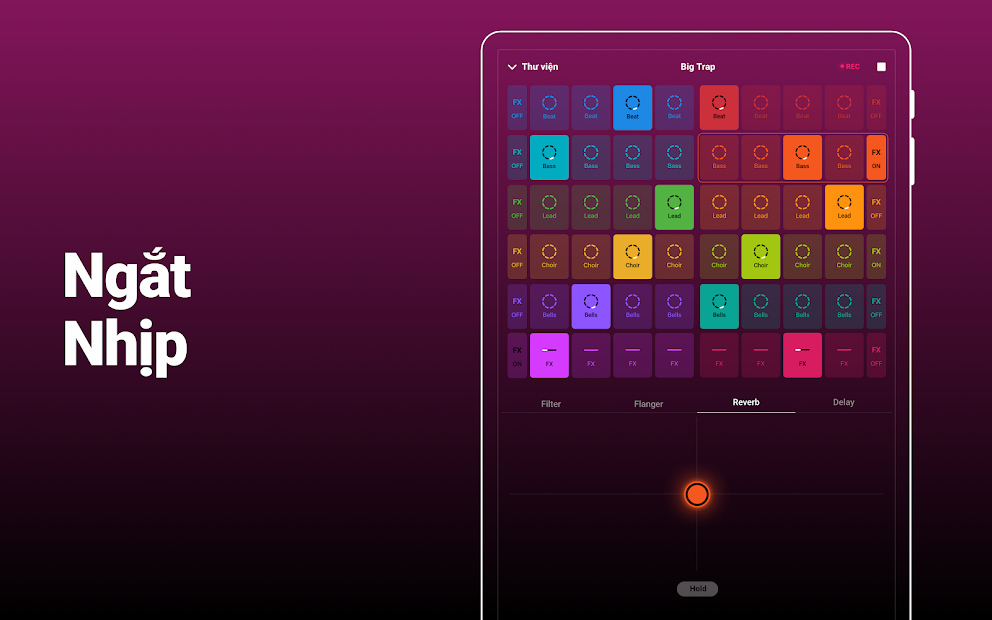 Screenshots Groovepad - Trình tạo nhạc và chơi trống trên thiết bị điện thoại thú vị