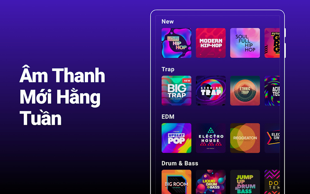 Screenshots Groovepad - Trình tạo nhạc và chơi trống trên thiết bị điện thoại thú vị