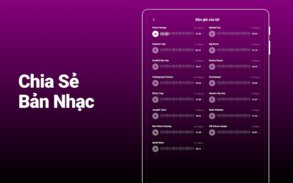 Screenshots Groovepad - Trình tạo nhạc và chơi trống trên thiết bị điện thoại thú vị