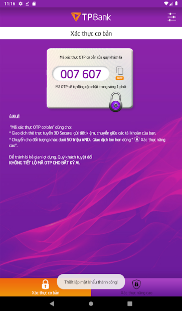 Screenshots TPBank eToken TPBank