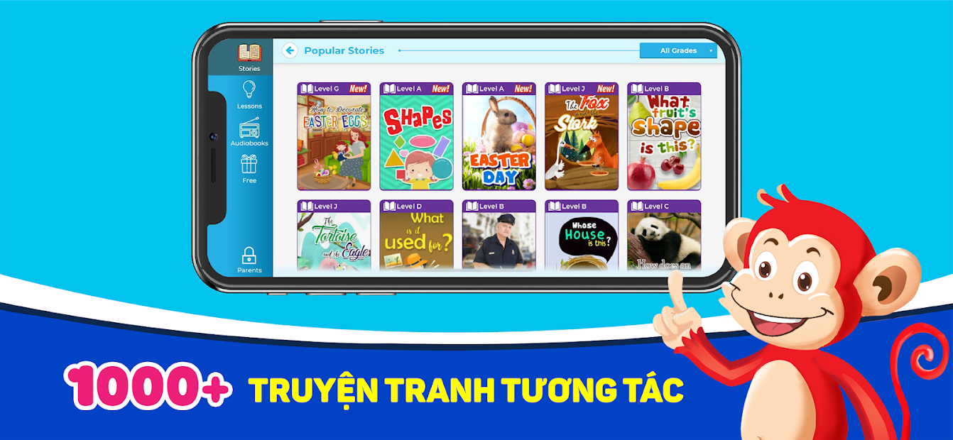 Screenshots Ứng dụng Monkey Stories: Học tiếng Anh dành cho trẻ em