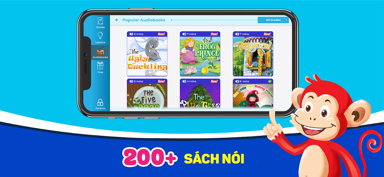 Screenshots Ứng dụng Monkey Stories: Học tiếng Anh dành cho trẻ em