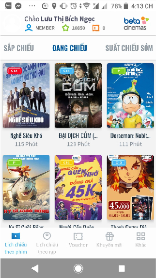 Screenshots Beta Cineplex: Ứng dụng đặt vé và tra cứu lịch chiếu phim