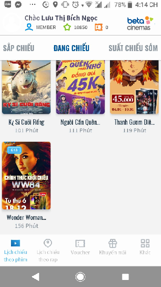 Screenshots Beta Cineplex: Ứng dụng đặt vé và tra cứu lịch chiếu phim