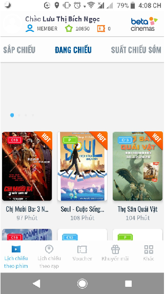 Screenshots Beta Cineplex: Ứng dụng đặt vé và tra cứu lịch chiếu phim