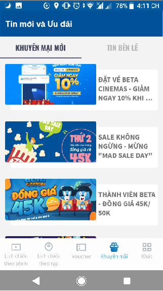 Screenshots Beta Cineplex: Ứng dụng đặt vé và tra cứu lịch chiếu phim