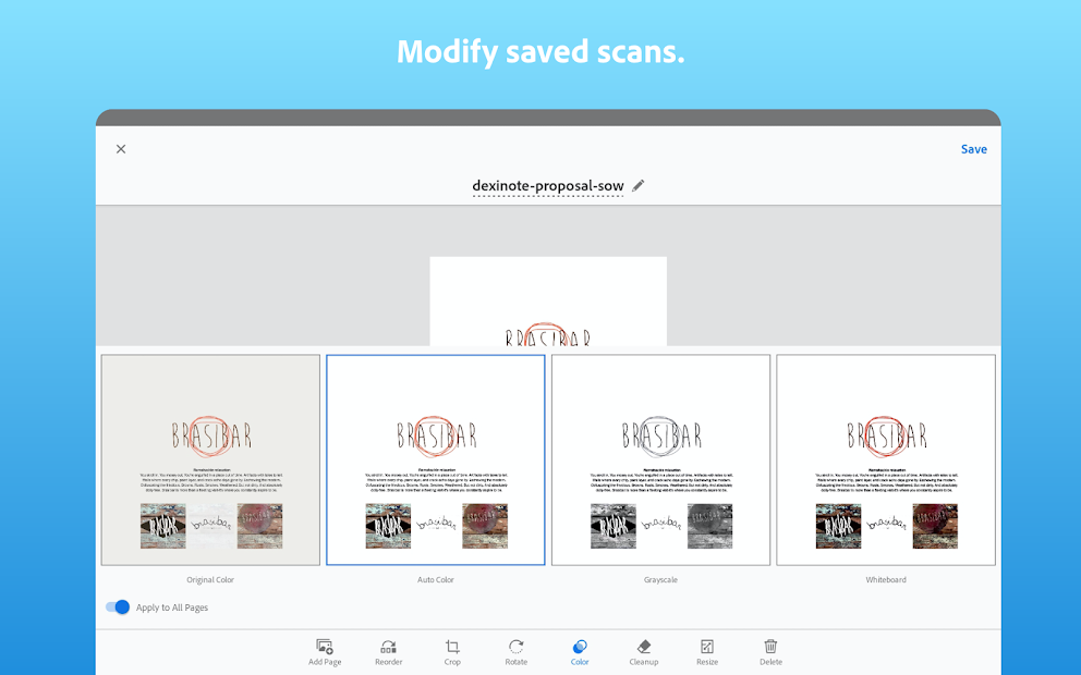 Screenshots Adobe Scan: Ứng dụng scan tệp tin PDF và danh thiếp dễ dàng