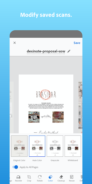 Screenshots Adobe Scan: Ứng dụng scan tệp tin PDF và danh thiếp dễ dàng