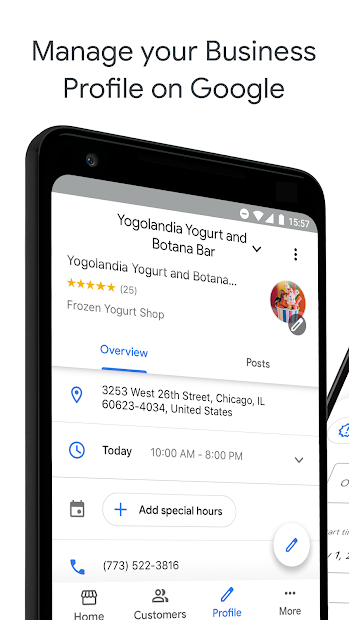 Screenshots Google My Business - Connect with your Customers