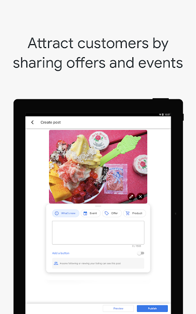 Screenshots Google My Business - Connect with your Customers