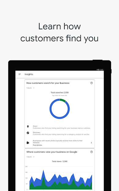 Screenshots Google My Business - Connect with your Customers