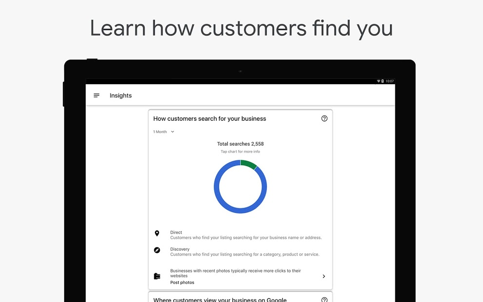 Screenshots Google My Business - Connect with your Customers