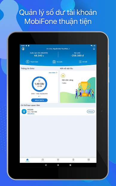 Screenshots My MobiFone - Tra cứu thông tin tài khoản MobiFone