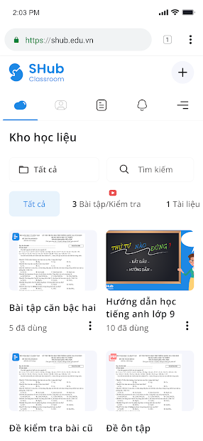 Screenshots SHub Classroom: Tạo bài tập và chấm điểm online cho học sinh