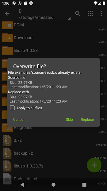Ảnh chụp màn hình ZArchiver: Tạo và xem file nén 7zip, rar