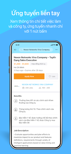 Screenshots VietnamWorks - Việc Làm và Tuyển Dụng: Tìm kiếm việc làm và nộp CV trực tuyến