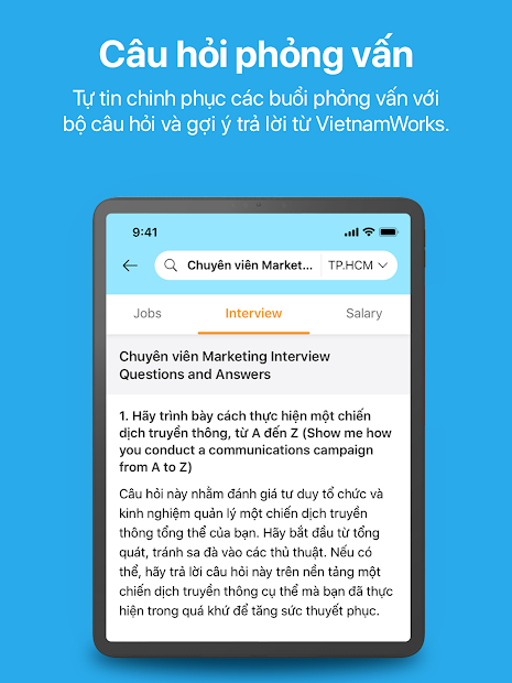 Screenshots VietnamWorks - Việc Làm và Tuyển Dụng: Tìm kiếm việc làm và nộp CV trực tuyến