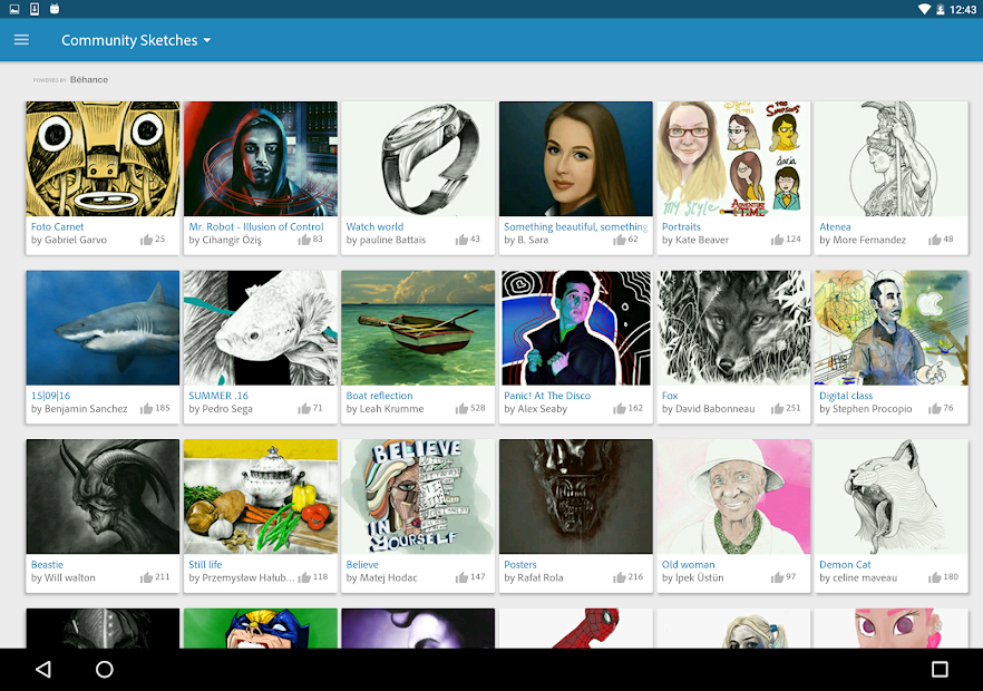 Screenshots Adobe Photoshop Sketch - phần mềm vẽ trong thiết kế
