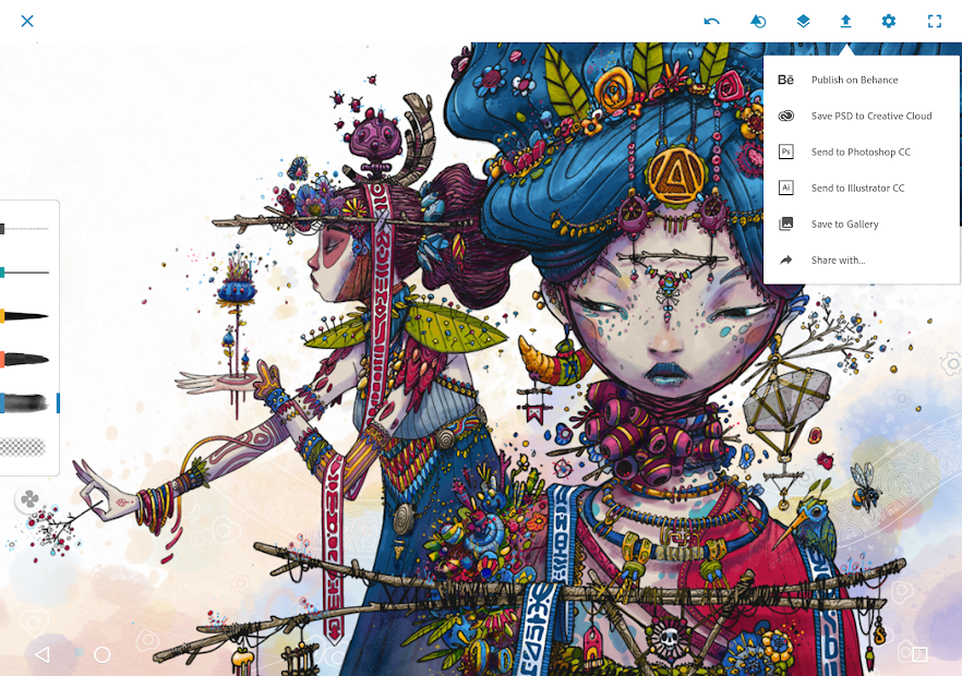 Screenshots Adobe Photoshop Sketch - phần mềm vẽ trong thiết kế