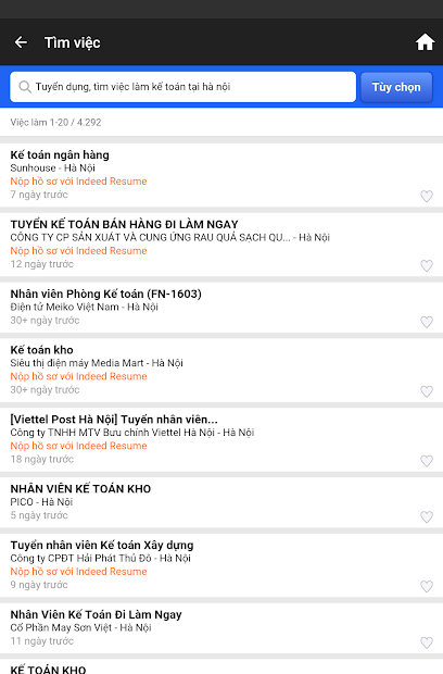 Screenshots Việc làm Indeed - Tìm kiếm việc làm nhanh chóng, thuận tiện