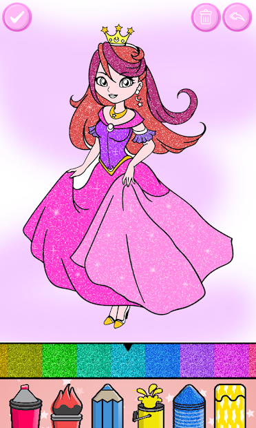 Screenshots Princess Coloring Book for Kids - Glitter- Sách tô màu công chúa cho bé