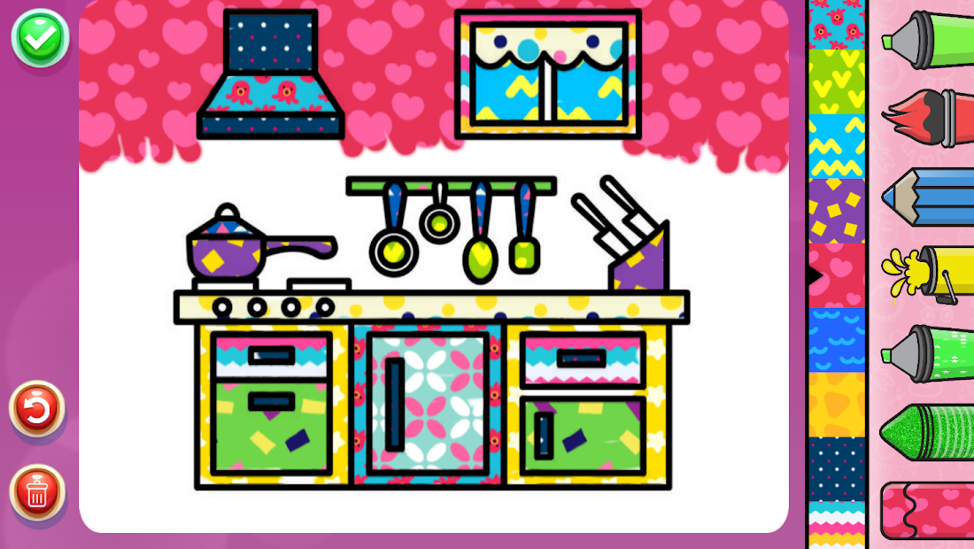 Screenshots Kitchen Coloring Book With Animation - Glitter: Sách tô màu dụng cụ nhà bếp cho bé