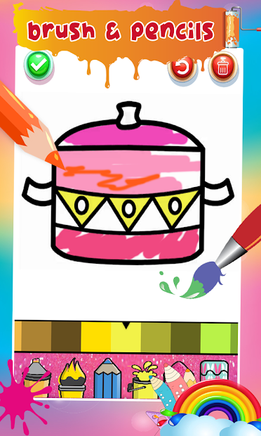 Screenshots Kitchen Coloring Book With Animation - Glitter: Sách tô màu dụng cụ nhà bếp cho bé